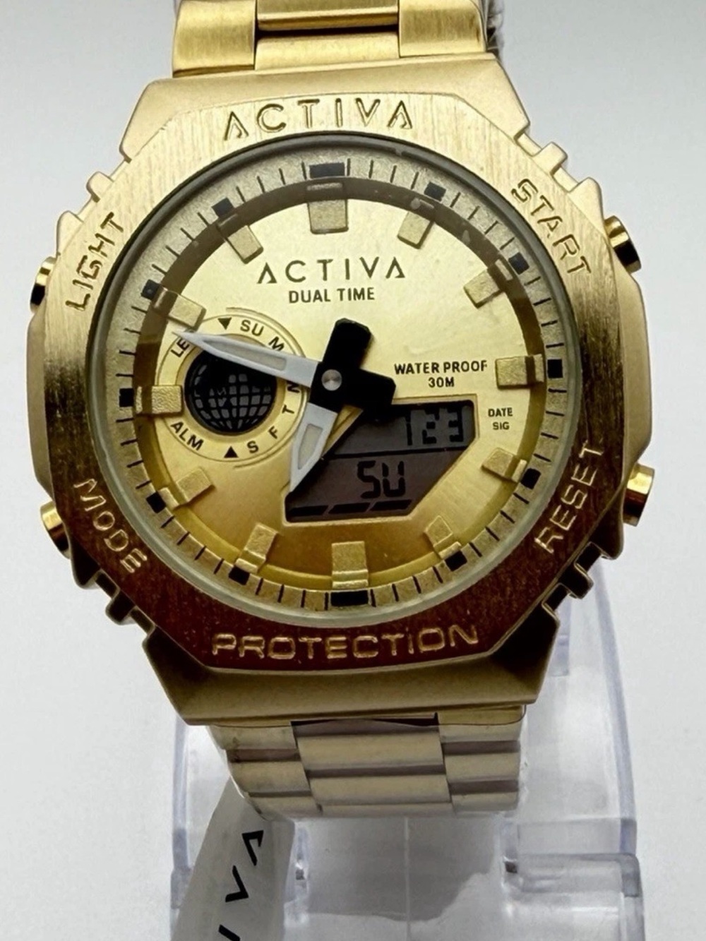 Activa Signal X Invicta Digital 24K Gold Plated 45.5MM Luxury EDC Watch